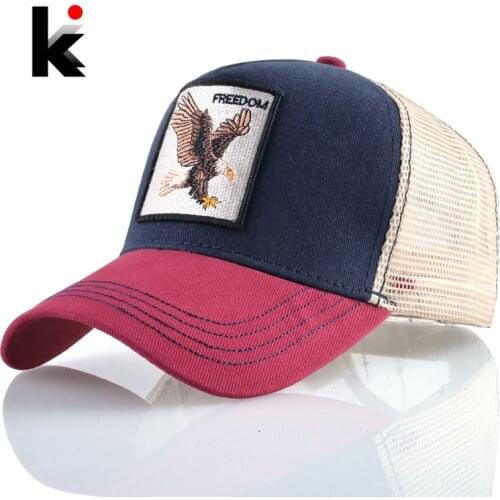 Baseball Caps Eagle Embroidery Hip Hop Hats Men Snapback Breathable Mesh Bones Fashion Streetwear Trucker Cap Women