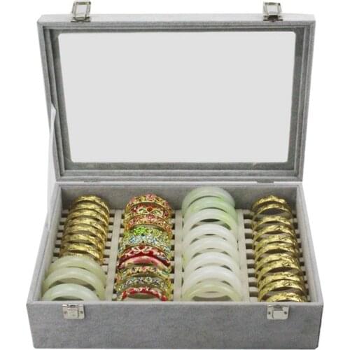 New High Quality Jewelry Display Box Bracelet Holder Organizer Anklet Storage Case Bangle Showcase Jade Bracelet Display Shelf