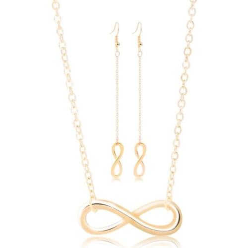 2021 New Kolye Choker Collares Europe And The Cross-border Jewelry Joker Of Eight Infinite Sautoir Suit Sets Wholesale Chain