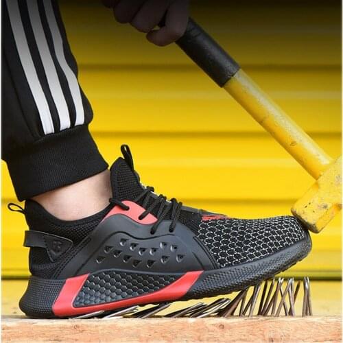 New lightest safety shoes fashion work boots safety steel toe tatico militar non-slip wear-resistant anti-smash anti-stab shoes