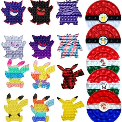 NEW 18Cm Pokemon Fidget Toys Spotify Premium Simple Dimple Pikachu Anti Stress Kawai It Anime Gengar Charizard Figet Toys
