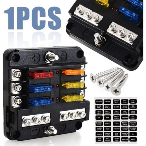 New High Quality 6 Way Blade Fuse Holder Box Block Case 12V/24V For Auto Car Truck Marine Bus RV Van
