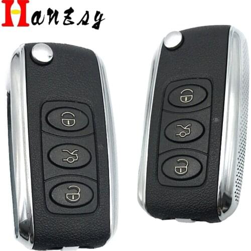 3 buttons Car Remote key Fob For Bentley Replacement Flip Folding Key shell Cover Without Battery Holder /NO blade