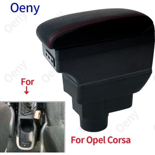 For Opel Corsa Armrest For Opel Corsa D Car armrest box accessories interior storage box Retrofit parts With USB