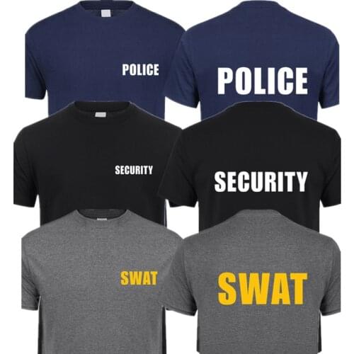 Police SWAT Security T Shirts Man Cool Police T-shirt Short Sleeve Man Tops QR-003
