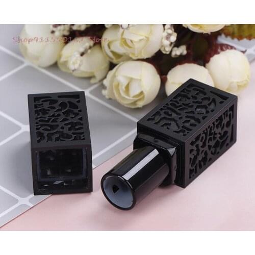 1PC Empty Cosmetic Containers Lipstick Tube with Black Hollow Lipstick Tubes DIY 12.1mm Cream Jars Cosmetic Packaging