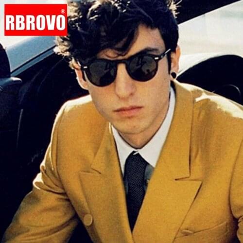 RBROVO 2021 Luxury Oval Sunglasses Men Vintage Round Eyeglasses Men/Women Luxury Designer Glasses Men Gafas De Sol Hombre UV400