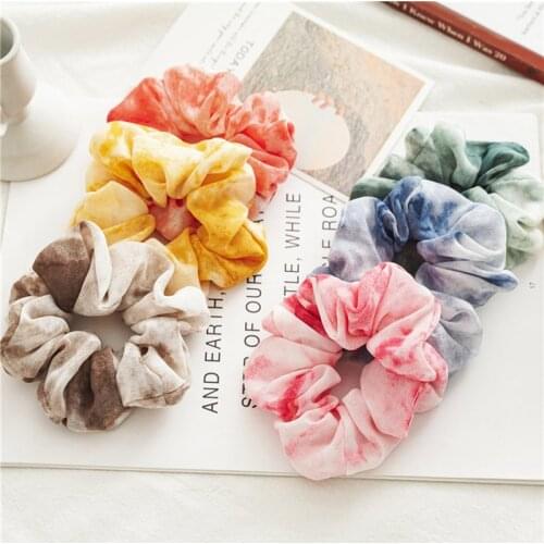 Women Print Floral New Style Fashion Korean Elastic Hairbands Girls Sweet Color Hair Rings Cute Fruits Hair Roop Ties For Women