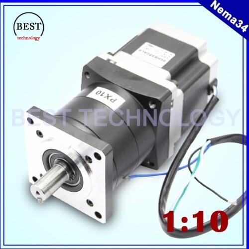 Nema34 stepper Motor Planetary Reduction Ratio 1:10 1:16 planet gearbox 86 x 114 motor speed reducer, High Torque high quality