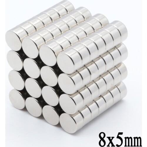 100pcs 8x5 mm Super Strong Rare Earth Neodymium Magnets N35 8*5 mm Round Permanent Craft Fridge Magnet