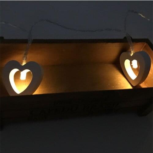 Led Wood Art Peach Heart Love Modeling Lamp String Indoor Christmas Decoration Small Colored Lights 10 Battery Box Valentines