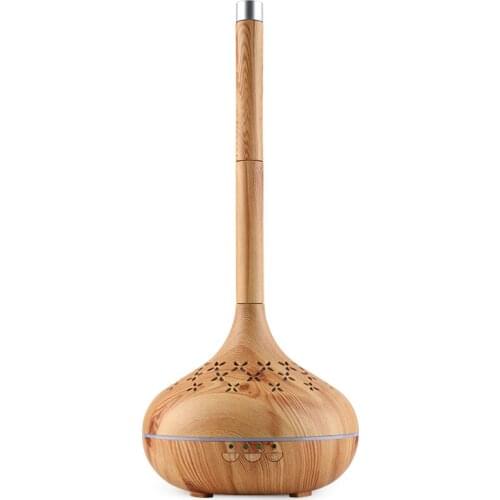 Home Electric Essential Oil Aromatherapy Diffuser Wood Grain Ultrason Air Aroma Humidifier with 7 Colors Light 6H Timer 350ml