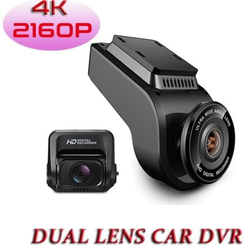 Video Recorder 4K IMX323 Sensor Ultra HD 2160P 60fps Car Dual Lens DVR Dash Cam with GPS ADAS 1080P Night Vision Rear Camera