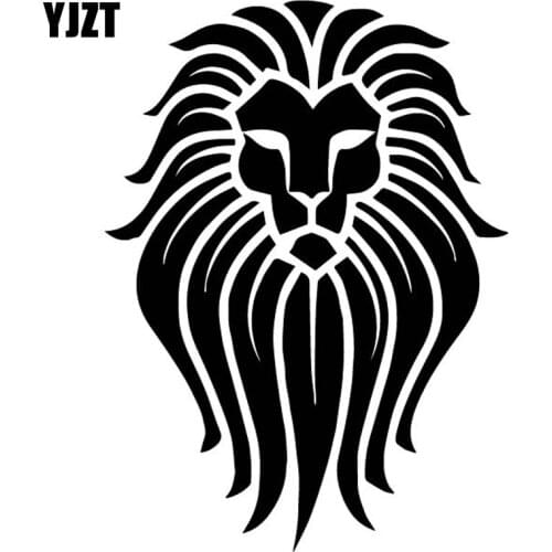 YJZT 11.9CM*16.2CM Dignified Lion Personality Cartoon Decoration Vinyl Decal Car Sticker Black/Silver C4-1012