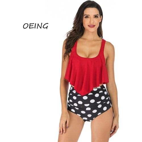 2 Piece Set Women 2021 Sexy Swimwear Women Bathing Suits Woman High Waist Swimsuit Print Sexy Plus Size