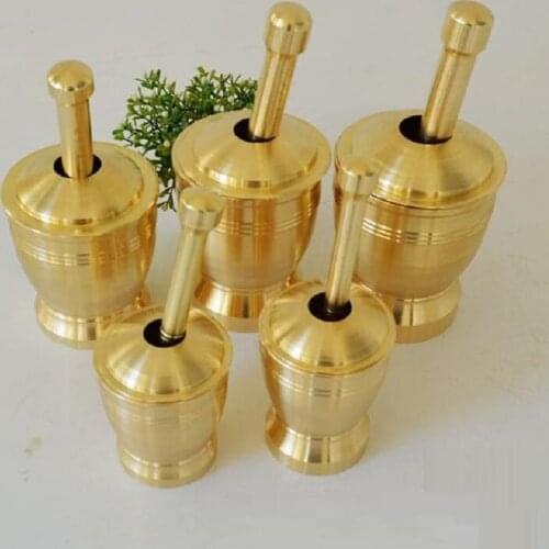 1 PC Brass Mash Pot Pure Copper Chinese Medicine Garlic Masher Mortar Thick Grinding pot