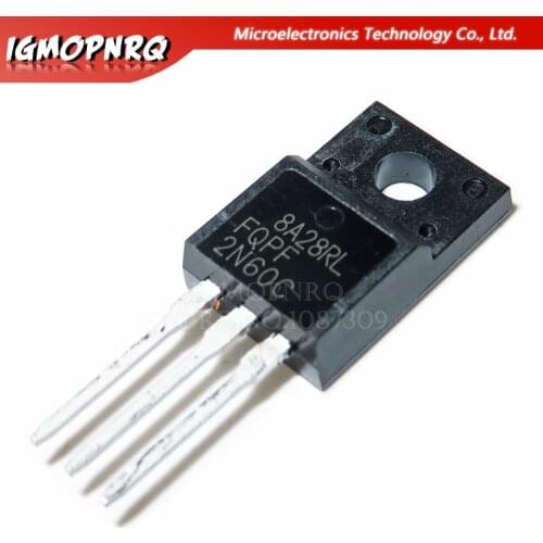 10pcs FQPF2N60C 2N60C 2N60 600V 2A MOSFET N-Channel transistor TO-220F new original