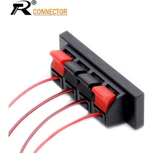 1pc 4Positions Electrical Wire Connector Spring Push Release Connector Speaker Terminal Strip Block For Cable Connection