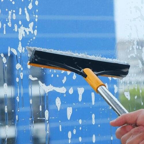 Floor Scrub Brush 2 In 1 Long Handle Wiper Stiff Bristle Window Squeegee Magic Broom Floor Mop Bathroom Tub Cleaning Tools