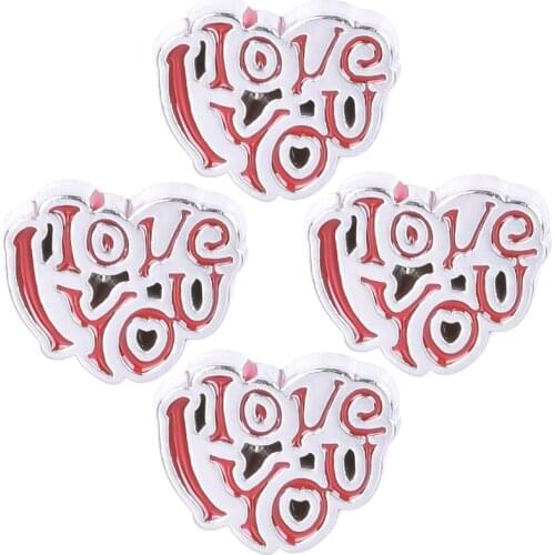 20Pcs/lot Alloy I Love Cheer And I Love You Floating Charms Locket Pendant Finding Friend Lovers Gift Jewelry