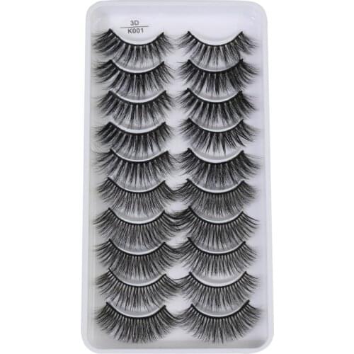 2021 NEW 10 pairs 3D Natural False Eyelashes 3d Mink Lashes Soft Eyelash Extension Makeup Kit Cilios