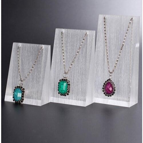 3pcs/Set Clear Acrylic Necklace Display Stand Rack Jewelry Holder Organizer