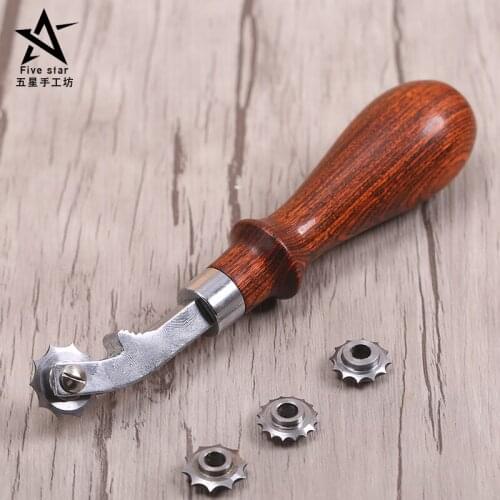 4-wheel Leather Craft Tool Auxiliary Cutting Pitch and DIY Process Spacing Round Scriber Ling Pitch Wheel High Quality
