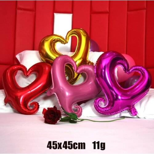 50 pcs/lot 45x45cm Aluminum foil balloon heart-shaped balloon wedding/birthday/Valentines Day party heart balloon