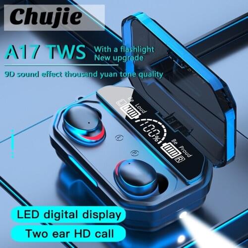 A16/A17 TWS Wireless Bluetooth Headphones LED Display Waterproof IPX7 Music Earphone For Iphone Huawei Oppo Xiaomi Sport Headset