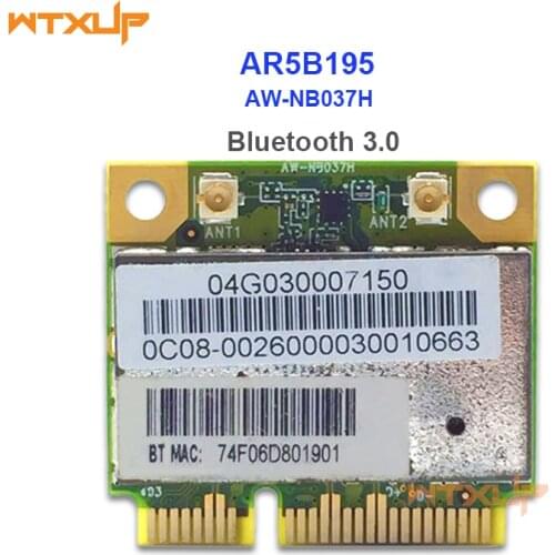 Atheros AR5B195 for AzureWave AW-NB037H half MINI PCI-E Wifi 150Mbps + Buletooth 3.0 Network Card