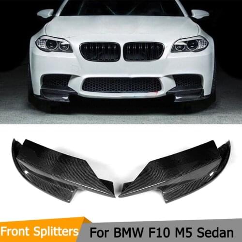 Carbon Fiber Car Front Bumper Flap Cupwings side Splitter For BMW F10 M5 Sedan 4 Door Only 11-17 Grey FRP