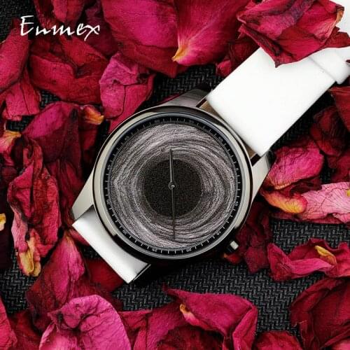Enmex Individualization special design wristwatch 3D black hole creative design lady fashion quartz clock men watch