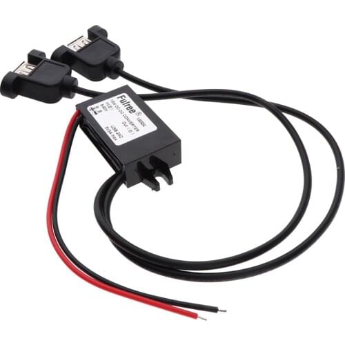 DC-DC Converter Step Down Power Module 8V-60V to 5V Dual USB Output Buck Power Supply Adapter for Car Auto Cellphone MP3