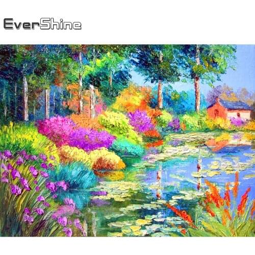 Evershine 5D DIY Diamond Embroidery Tree Pictures Of Rhinestones Diamond Painting Landscape Cross Stitch Lake Home Decoration