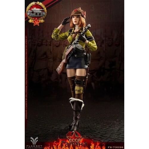 FS73036 1/6 Scale Soldier Doll Soviet Tank Lieutenant Female Officer Galina Full Costume 12'' Action Figure Collection Toy Model