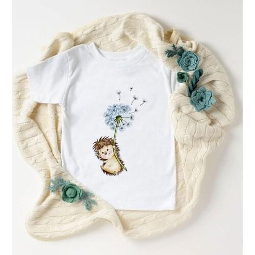 Latest T Shirt For Girls Summer Kids Fashion Girl 2020 Hedgehog Dandelion Journey Novelty Pattern Boys T Shirts Harajuku Shirt