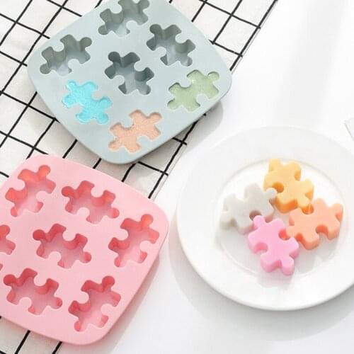 Puzzle Shape Silicone Soap Mold Aroma Plaster Gypsum Mould DIY Ice Cube Tray Molds Cookie Chocolate Cake Decorating Tools Mould