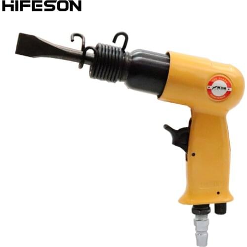 HIFESON 175mm Air Hammer Professional Handheld Pistol Gas Shovels 190Y Small Rust Remover Pneumatic Tools with 4 Chisels set