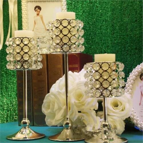Crystal wedding candle stick candle holder wedding decoration crystal candelabra wedding props 3pcs/set 2sets/lot