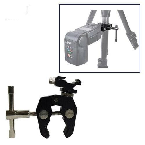 Crab Claw Clamp Tongs Pliers+1/4-3/8" Screw+Camera Flash Hot Shoe Mount Adapter