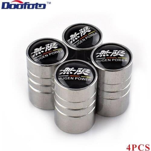 Doofoto 4x Car Valve Caps Wheel Tire Tyre Stem Covers For Honda Mugen Power Civic Accord CRV Hrv Jazz Accessories Car Styling