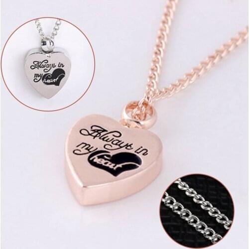 Fashion Womens Always In My Heart Photo Locket Pendant Heart Shape Pendant Necklace Jewelry Finding Gifts