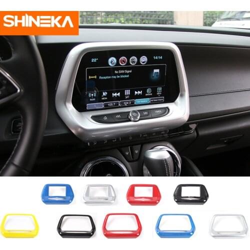 SHINEKA Interior Mouldings for Chevrolet Camaro 2017 Up 7 8 inch Navigation Screen GPS Panel Decoration Frame Cover Sticker