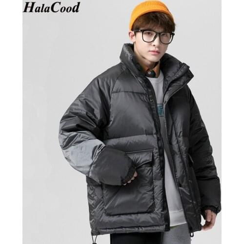 HALACOOD Men 2021 Winter Brand New Casual Warm Thick Down Jacket Parkas Coat Men Autumn Outwear Windproof Hat Parkas Jacket Men