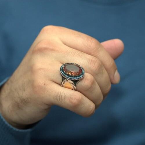 Zultanit Cubic Zirconia New Design Sterling Silver Men 'S Ring