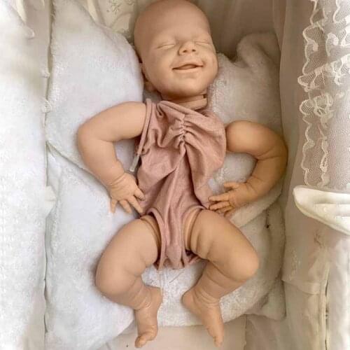 22" Unpainted realistic Doll Kits, Silicone sleeping Dolls with Cloth and Body parts, DIY Newborn Dolls for Boys Girls