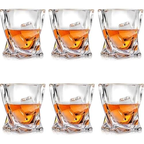 Set of 6-320ml Clear Crystal Whiskey Glass Glassware for Whiskey Beer Drinking Cup Wine Glass
