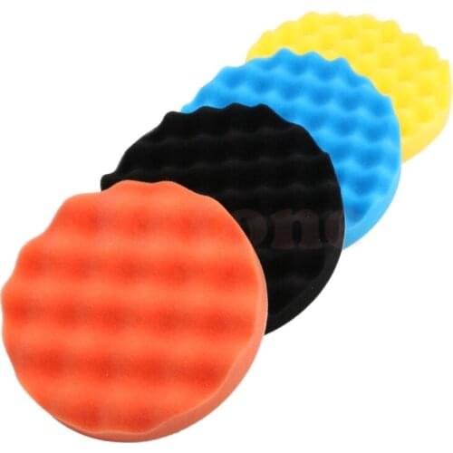 New 4Pcs 4inch Buffing Polishing Sponge Pads Kit For Car Polisher Buffer