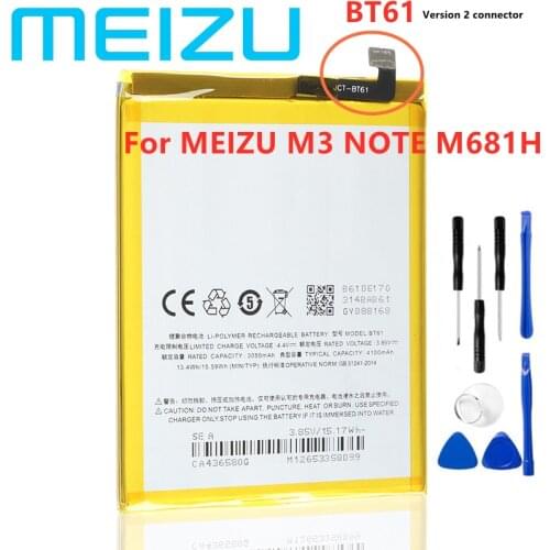 NEW Original MEIZU BT61 Battery For MEIZU M3 Note/Note3/L681h/M681h Mobile Phone + Gift Tools