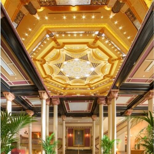 Beibehang Wallpaper custom wallpaper mural European gold diamonds brilliant living room bedroom ceiling background wall